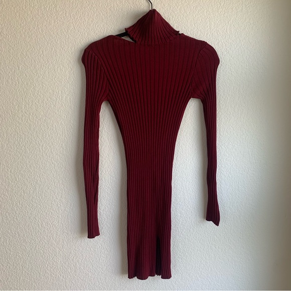 Revolve Burgundy Open Back Dress - Picture 4 of 8